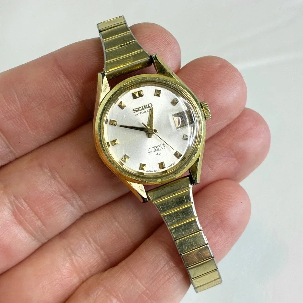Vintage Seiko Automatic Watch 2205-0259 10K RGP Hi-Beat 17 Jewels Gold Tone